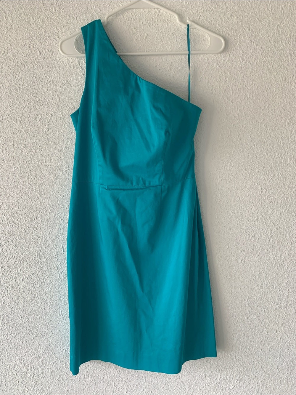 J. Crew One-Shoulder Teal Blue Dress